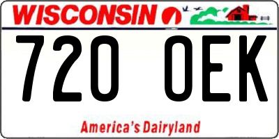 WI license plate 720OEK