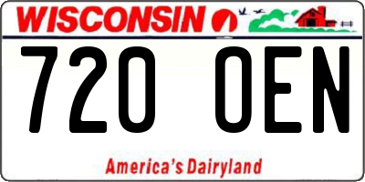 WI license plate 720OEN
