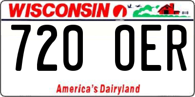 WI license plate 720OER