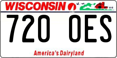 WI license plate 720OES