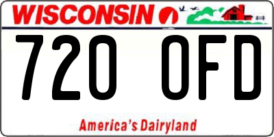 WI license plate 720OFD