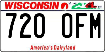 WI license plate 720OFM