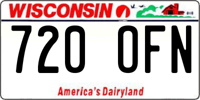 WI license plate 720OFN