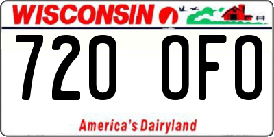 WI license plate 720OFO