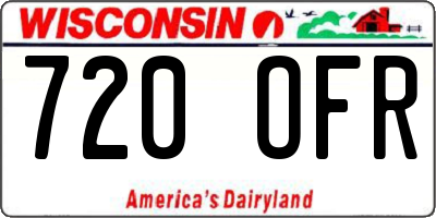 WI license plate 720OFR