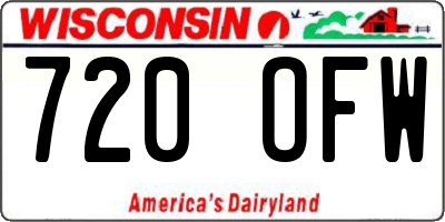 WI license plate 720OFW