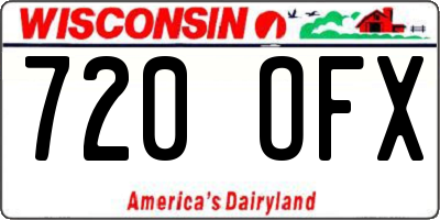 WI license plate 720OFX