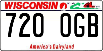 WI license plate 720OGB