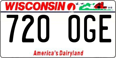 WI license plate 720OGE