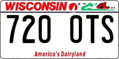 WI license plate 720OTS