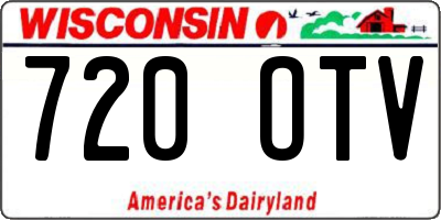 WI license plate 720OTV