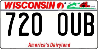WI license plate 720OUB