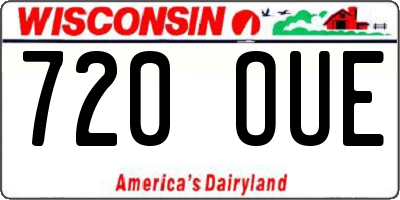 WI license plate 720OUE