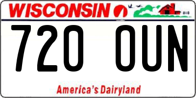 WI license plate 720OUN