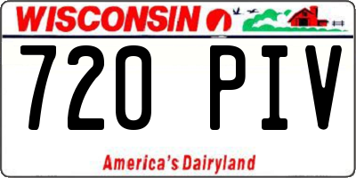 WI license plate 720PIV