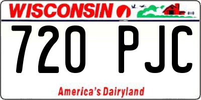 WI license plate 720PJC