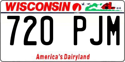 WI license plate 720PJM