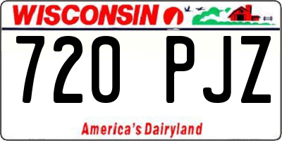WI license plate 720PJZ