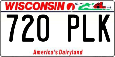 WI license plate 720PLK