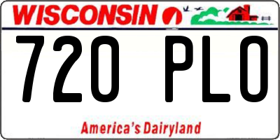 WI license plate 720PLO