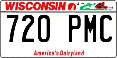 WI license plate 720PMC