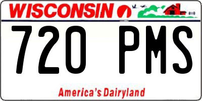 WI license plate 720PMS