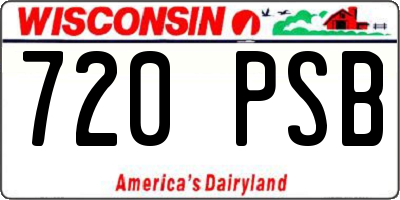 WI license plate 720PSB