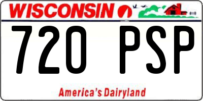 WI license plate 720PSP