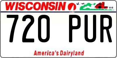 WI license plate 720PUR