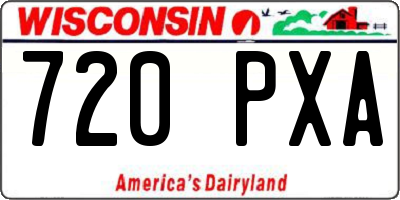 WI license plate 720PXA