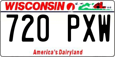 WI license plate 720PXW
