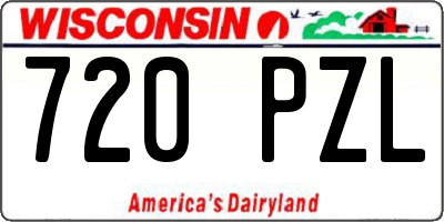 WI license plate 720PZL