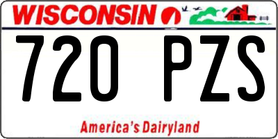 WI license plate 720PZS