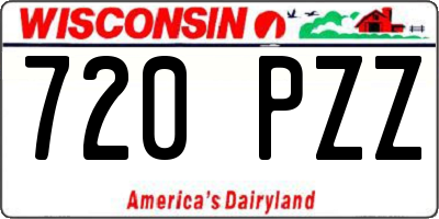 WI license plate 720PZZ