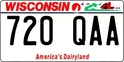 WI license plate 720QAA