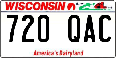 WI license plate 720QAC