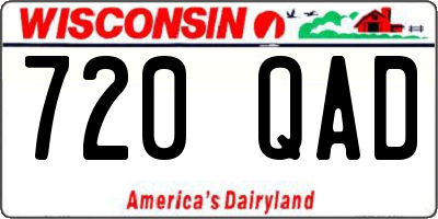 WI license plate 720QAD