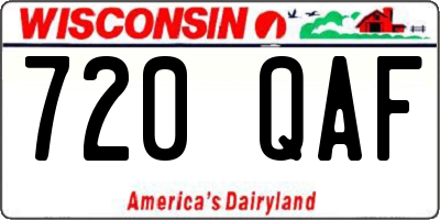 WI license plate 720QAF