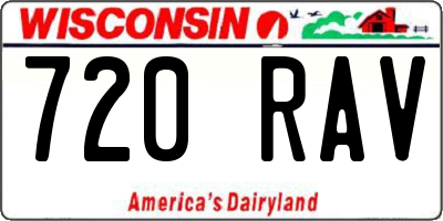 WI license plate 720RAV