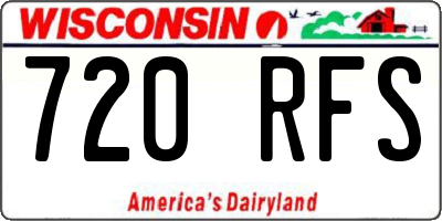 WI license plate 720RFS