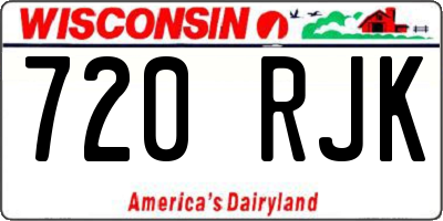 WI license plate 720RJK
