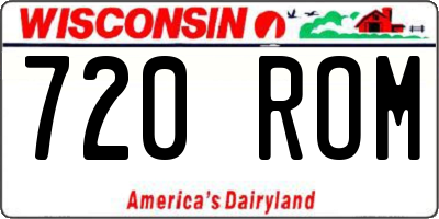 WI license plate 720ROM