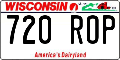 WI license plate 720ROP