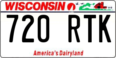 WI license plate 720RTK