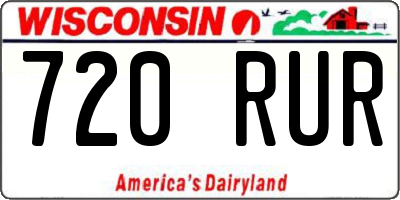 WI license plate 720RUR