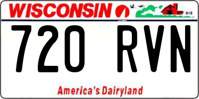 WI license plate 720RVN