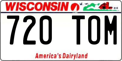 WI license plate 720TOM