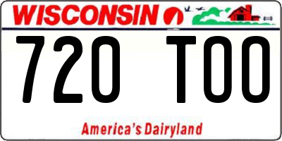 WI license plate 720TOO