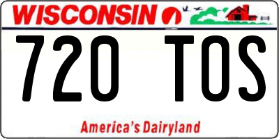 WI license plate 720TOS