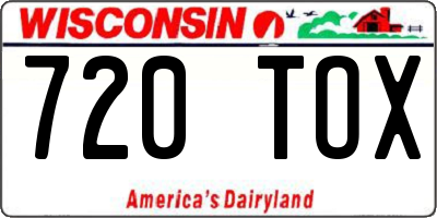 WI license plate 720TOX